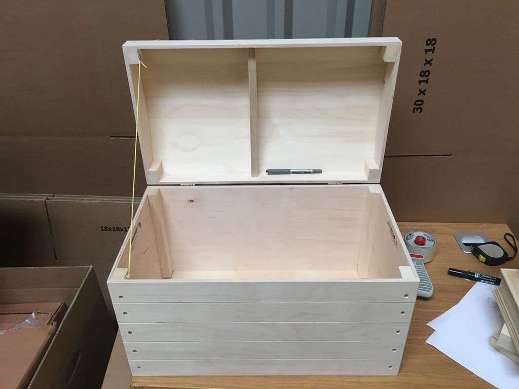 tall wooden toy box